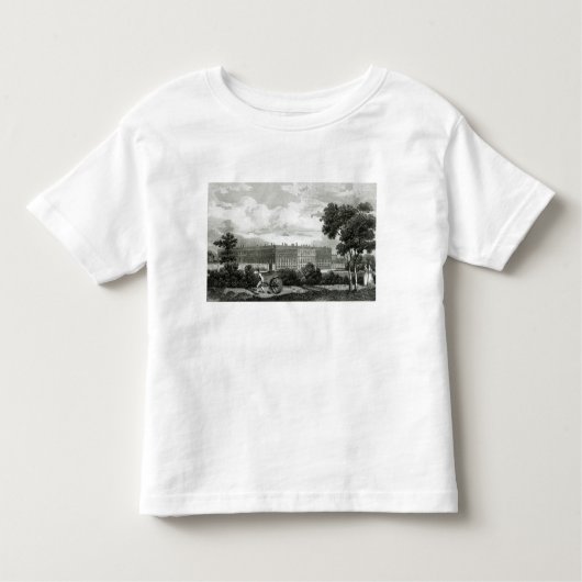 ハンプトンコート宮殿で芝生を転がること トドラーTシャツ (正面)