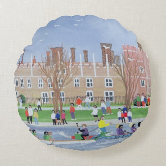 ハンプトンコート1993年のドラゴンのボート競争 ラウンドクッション (正面)