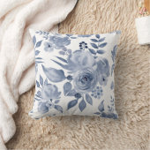 ハンプトンスタイルフローラクッションネービーブルー クッション (ブランケット)