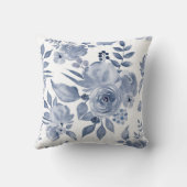 ハンプトンスタイルフローラクッションネービーブルー クッション (裏面)