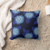 ハンプトンズブルーアジサイ花柄 クッション (ブランケット)