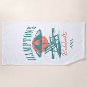 ハンプトンバチェロレッテサンセットレトロブルー ビーチタオル (正面)