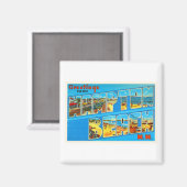 ハンプトンビーチニューハンプシャーNHオールドトラベル土産 マグネット (正面/裏面)