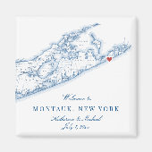 ハンプトンモントーク行き先結婚式のお願い マグネット (正面)