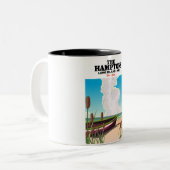 ハンプトンロングアイランドNYC、旅行ポスター。 ツートーンマグカップ (正面左)