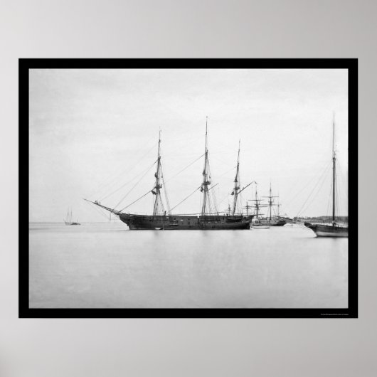 ハンプトンロードのUSS Sabine, VA 1864 ポスター (正面)