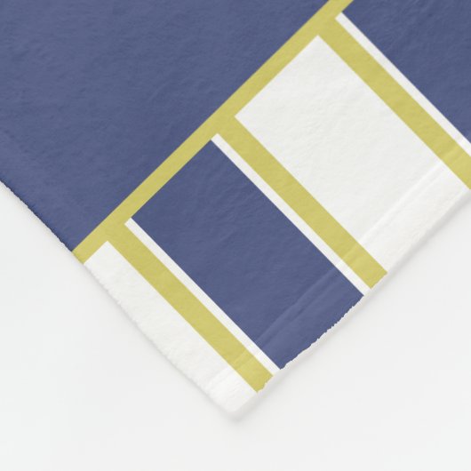 ハンプトン航海のズ海軍とホワイトボートストライプ フリースブランケット (角)