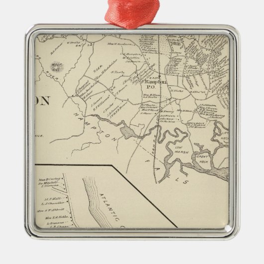 ハンプトン、ハンプトンのビーチ メタルオーナメント (正面)