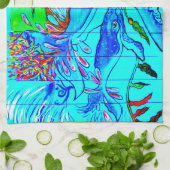 ハンプバッククジラのキッチンタオル キッチンタオル (折り畳み)