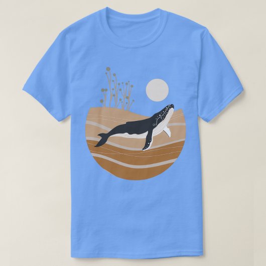ハンプバックサンセット海 Tシャツ (デザイン正面)