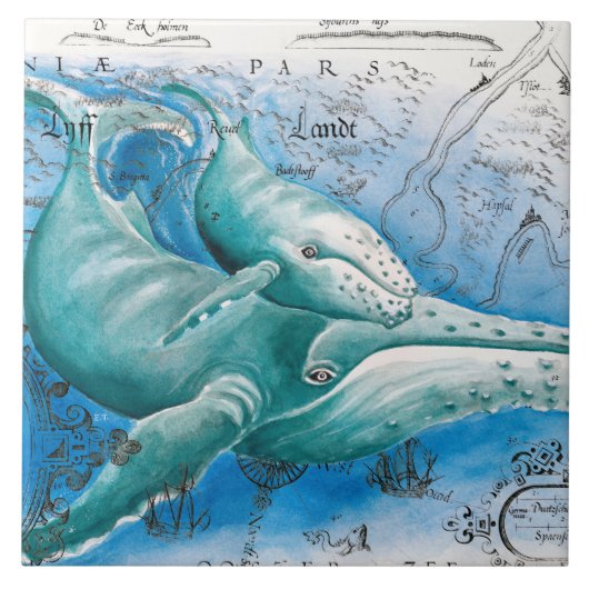 ハンプバックファミリーヴィンテージマップ タイル (正面)