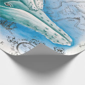 ハンプバックファミリーヴィンテージマップ ラッピングペーパー (角)