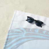 ハンプバックホエールトライバルスピリットブルーアート ビーチタオル (インサイチュ)