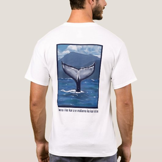 ハンプバック・クジラの尾根 ハワイアン名言 Tシャツ (裏面)