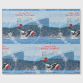 ハンプ威厳のあるバックホエールクリスマスラッピング紙 ラッピングペーパー (フラット)