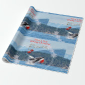 ハンプ威厳のあるバックホエールクリスマスラッピング紙 ラッピングペーパー (アンロールド)