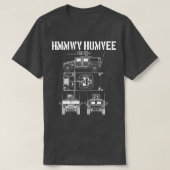 ハンプ軍隊戦闘車両の回路図HMMWV Hum Tシャツ (デザイン正面)