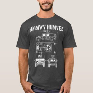 ハンプ軍隊戦闘車両の回路図HMMWV Hum Tシャツ