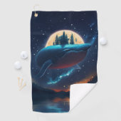 ハンプ飛んでいるバックホエールムーンライトシースターリーフォレスト ゴルフタオル (インサイチュ)