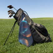 ハンプ飛んでいるバックホエールムーンライトシースターリーフォレスト ゴルフタオル (グリーン)