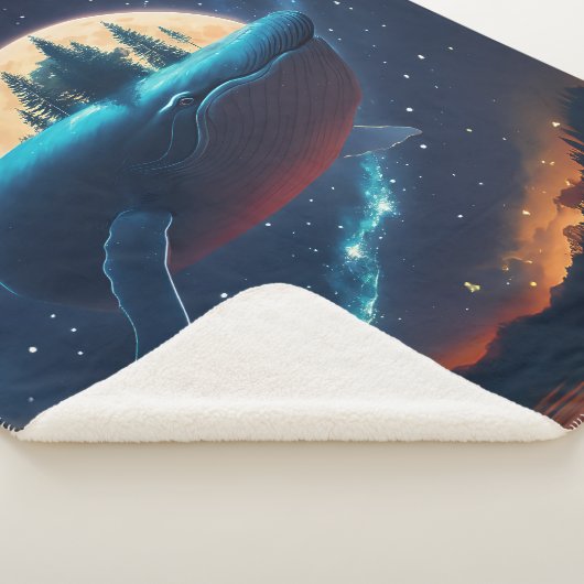 ハンプ飛んでいるバックホエールムーンライトシースターリーフォレスト シェルパブランケット (3/4)