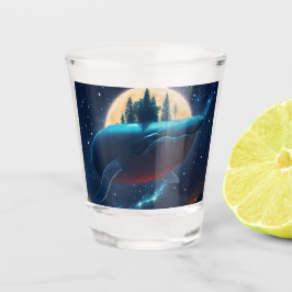 ハンプ飛んでいるバックホエールムーンライトシースターリーフォレスト ショットグラス