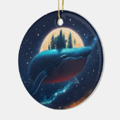ハンプ飛んでいるバックホエールムーンライトシースターリーフォレスト セラミックオーナメント (左)