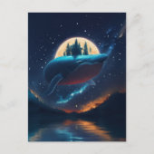 ハンプ飛んでいるバックホエールムーンライトシースターリーフォレスト ポストカード (正面)
