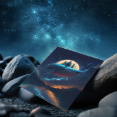 ハンプ飛んでいるバックホエールムーンライトシースターリーフォレスト ポストカード