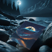 ハンプ飛んでいるバックホエールムーンライトシースターリーフォレスト ポストカード