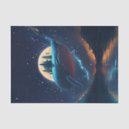 ハンプ飛んでいるバックホエールムーンライトシースターリーフォレスト 薄葉紙