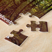 ハンボルト秋の緑の木々を抜けるウェットロード ジグソーパズル (側面)