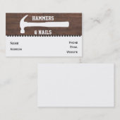 ハンマーおよびネイルの建設業カード 名刺 (正面/裏面)