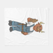 ハンマーで手つかずの雄牛 フリースブランケット (正面(横))