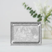 ハンマーで打たれたシルバーフレーム写真テンプレートの挨 ポストカード (スタンド正面)