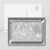 ハンマーで打たれたシルバーフレーム写真テンプレートの挨 ポストカード (正面/裏面)