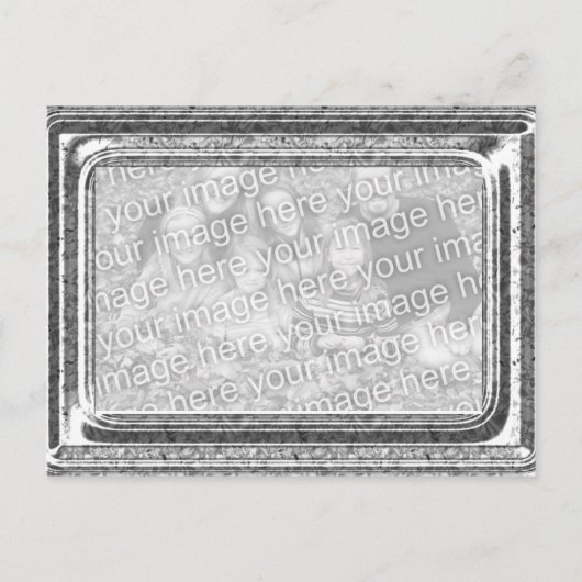 ハンマーで打たれたシルバーフレーム写真テンプレートの挨 ポストカード (正面)