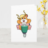 ハンマーで破壊するハムスター カード (黄色い花)