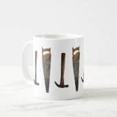ハンマーとのこぎり画像プリントマグカップ コーヒーマグカップ (正面左)