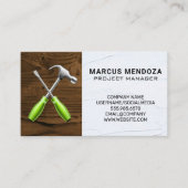 ハンマーとドライバー |木材と広さ 名刺 (正面)