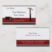 ハンマーとペイントブラシ名刺テンプレート2 名刺 (正面/裏面)