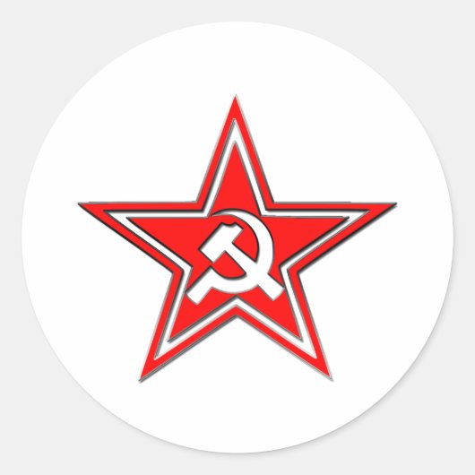 ハンマーと星付き鎌 ラウンドシール (正面)