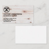 ハンマーと爪、 ネイルのロゴ |木材 名刺 (正面/裏面)