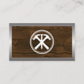 ハンマーと爪、 ネイルのロゴ | 木目メタル 名刺 (裏面)