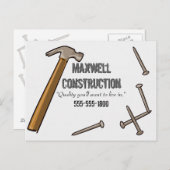 ハンマーと爪、 ネイルはがき ポストカード (正面/裏面)