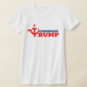 ハンマーと鎌ロシアの付き同志トランプ Tシャツ