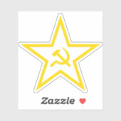 ハンマーと鎌星(黄色) シール (シート)