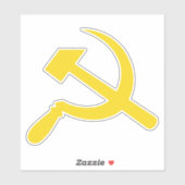 ハンマーと鎌（黄色） シール (シート)