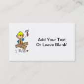 ハンマーの名刺を持つ建設作業員 名刺 (裏面)