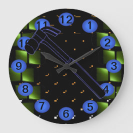 ハンマーの建築の建物の研修会の時計12 ラージ壁時計